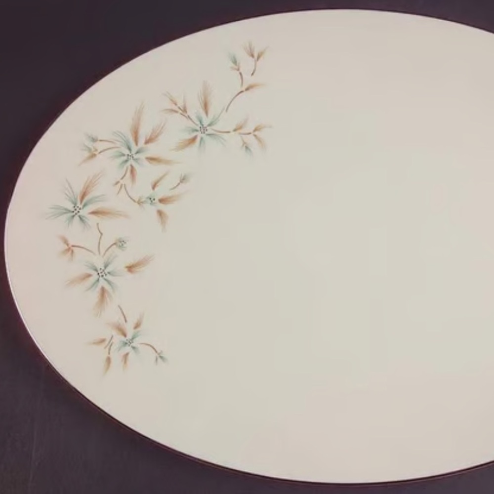Lenox Cream Oval Platter with Floral Accents 1956
